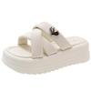 Height-increasing platform slippers women's summer wear, stepping on shit feeling super fire beach sandals non-slip bath muffin fashion sandals