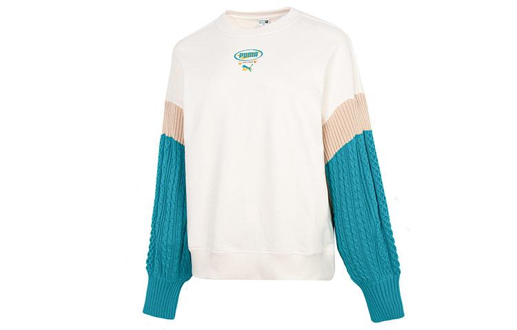 PUMA Sweatshirts Women s White Crew Neck Moderate Regular 537968-65 XS
