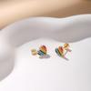 New Earrings Rainbow Color Geometric Drip Earrings Stylish Simple Style Jewelry Women