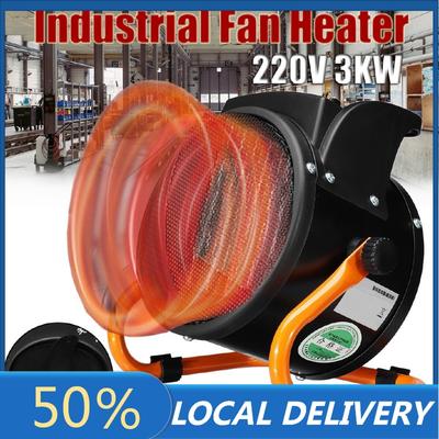 IPX4 3KW Thermostat Industrieller Elektrischer Heizlüfter Warmluftgebläse Heizlüfter Dampfluft Heizgerät Elektrischer Wärmer Büro Zuhause 220V