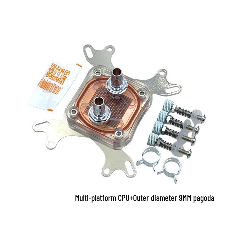 Universeller CPU-Wasserkühlblock für AMD/Intel - 9-mm-Schlauchanschlüsse