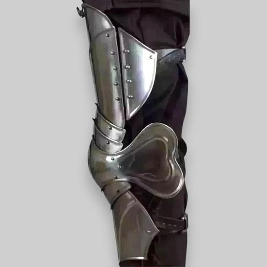 Średniowieczny rycerz górna część nogi stalowa osłona nagolenniki zestaw gotycka górna część nogi zbroja ochrona dla LARP, cosplay i kostiumy