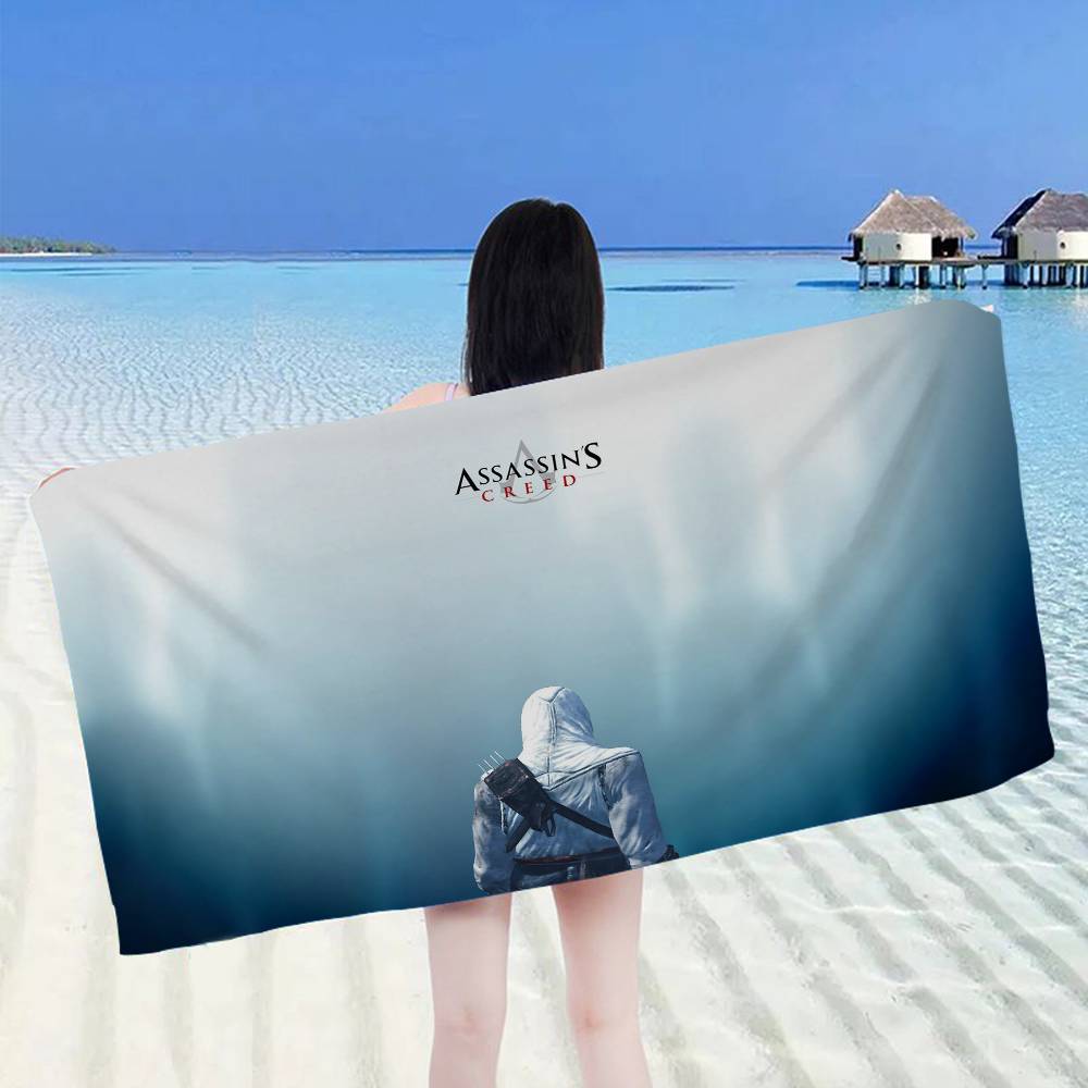 A-Assassin C-Creed Gaming Anime Strand Schwimmtuch Weiches Saugfähiges Waschlappen Kindergeschenke für Kinder Reise Camping Fitnessstudio