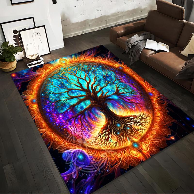 

Colorful Cosmic Tree of Life Carpet with Vibrant Galaxy Design Suitable for use as an anti-slip for living room bedroom sofas 40x60cm( 15x23in )