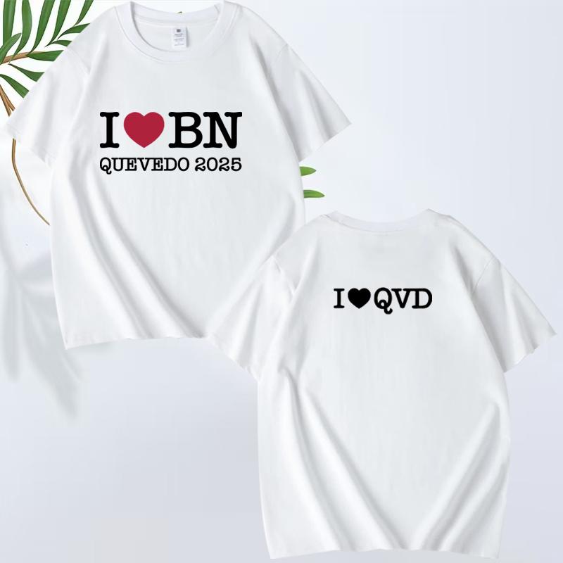 Love Bn Quevedo Fashion T Shirt Men Women Fashion Loose Funny Oversized 100% Cotton Short Sleeve Summer Print Unisextops