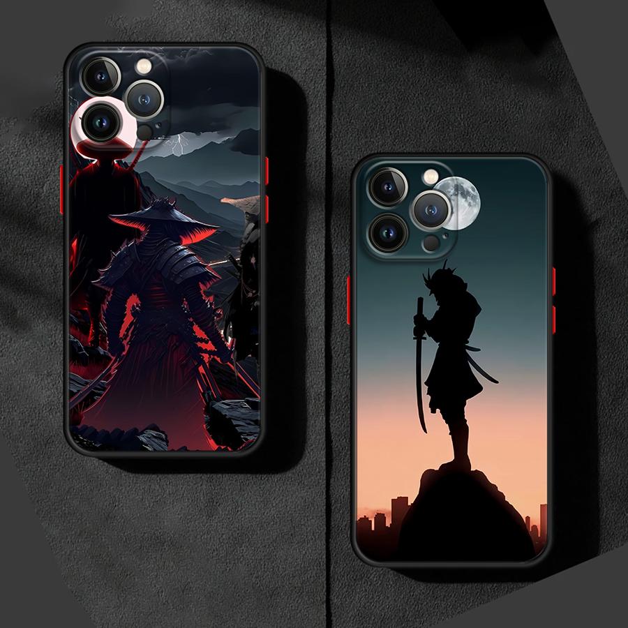 Anime Samurai Cool Phone Case for Apple iPhone 15 16 Pro XS Max 16e 13 14 Plus XR SE 7 8 12 11 Pro plus Matte