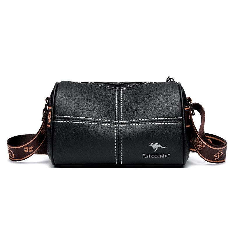 

Women s bag new pillow bag large capacity bag shoulder messenger bag soft leather Width 23 Height 15 Thickness 11 Weight 0.27KG чёрный