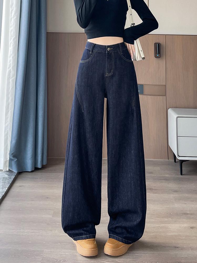 Classic Denim Pants For Women With High Waist And Wide Legs For Casual Autumn Wear