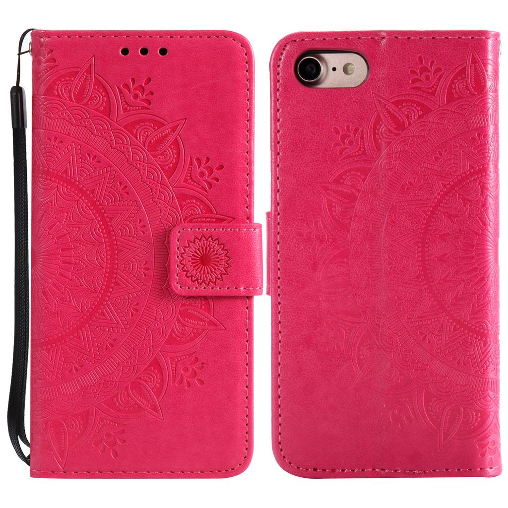 For iPhone 16e Stand Case Imprinted Totem PU Leather Wallet Phone Cover