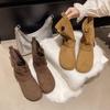 Korean Version of Atmosphere Belt Buckle Martin Boots Women's 2025 Autumn New Design Short Boken Boots