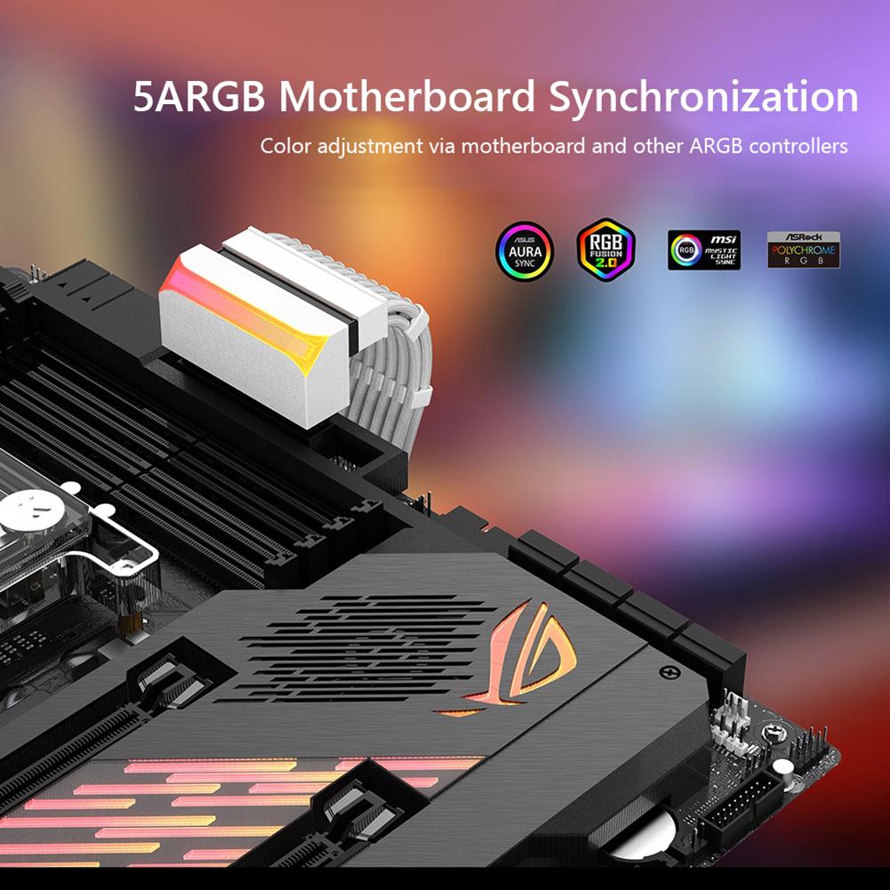 ATX 24Pin To 90 Degree Power Supply Cable Connectors Computer Parts Motherboard Power Connectors Aura Sync DIY Mounting