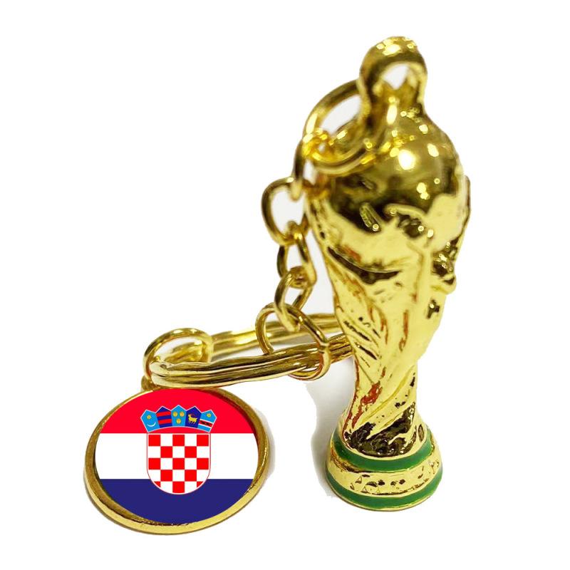 2022 Qatar World Cup Trophy Soccer National Flag Keychains Football Souvenirs Backpack Accessories