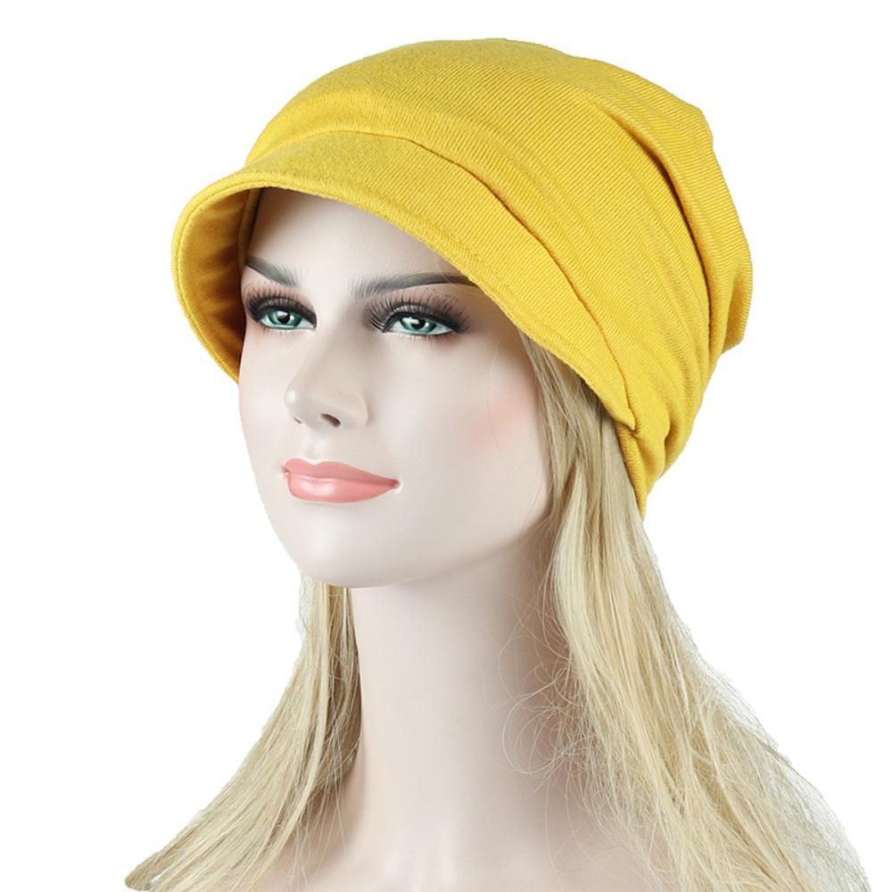 With Brim Brimmed Basin Hat Sun Protection Turban Hat Versatile Headwear Hats  Bald Confinement