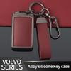 Zinc Alloy Leather Car Key Cover Case for Volvo XC60/XC90/XC40/S90/S60L/V90CC Protective Key Fob Shell Keychain Accessories