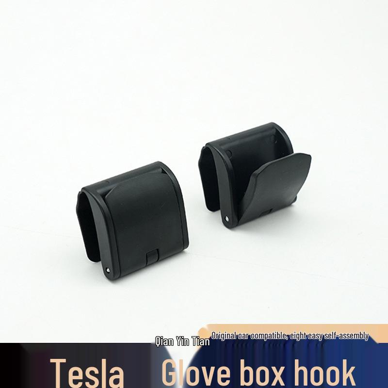Compatible Hook and Storage Clip for Tesla Model Y Glove Box and Front Passenger Side.