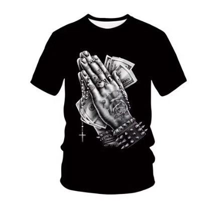 Vintage Cross Graphic Print Men's T-Shirt 2025 New Street Trendy T-Shirt
