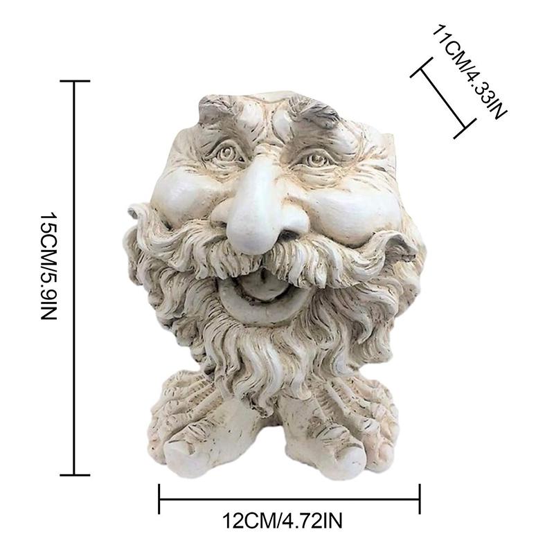 The Face Statue Planter Resin Funny Face Figurine Plant Pot Creative Art Spring Decorations Desktop Organizer Garden Supplies L