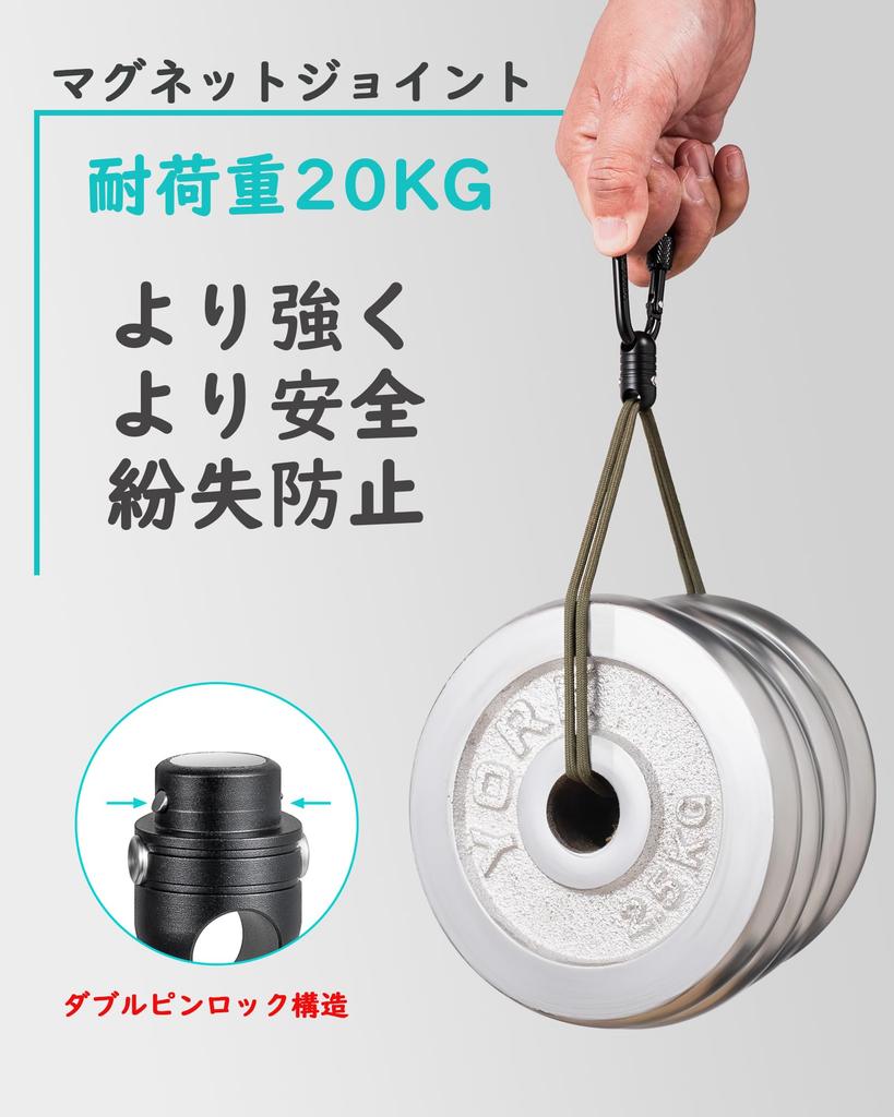TISUR Magnetic Releaser for Fishing Capacity Locking Strong Quick Magnetic Hanging Small Fall Carabiner Included Carabiner of [Weight 20kg] Function,