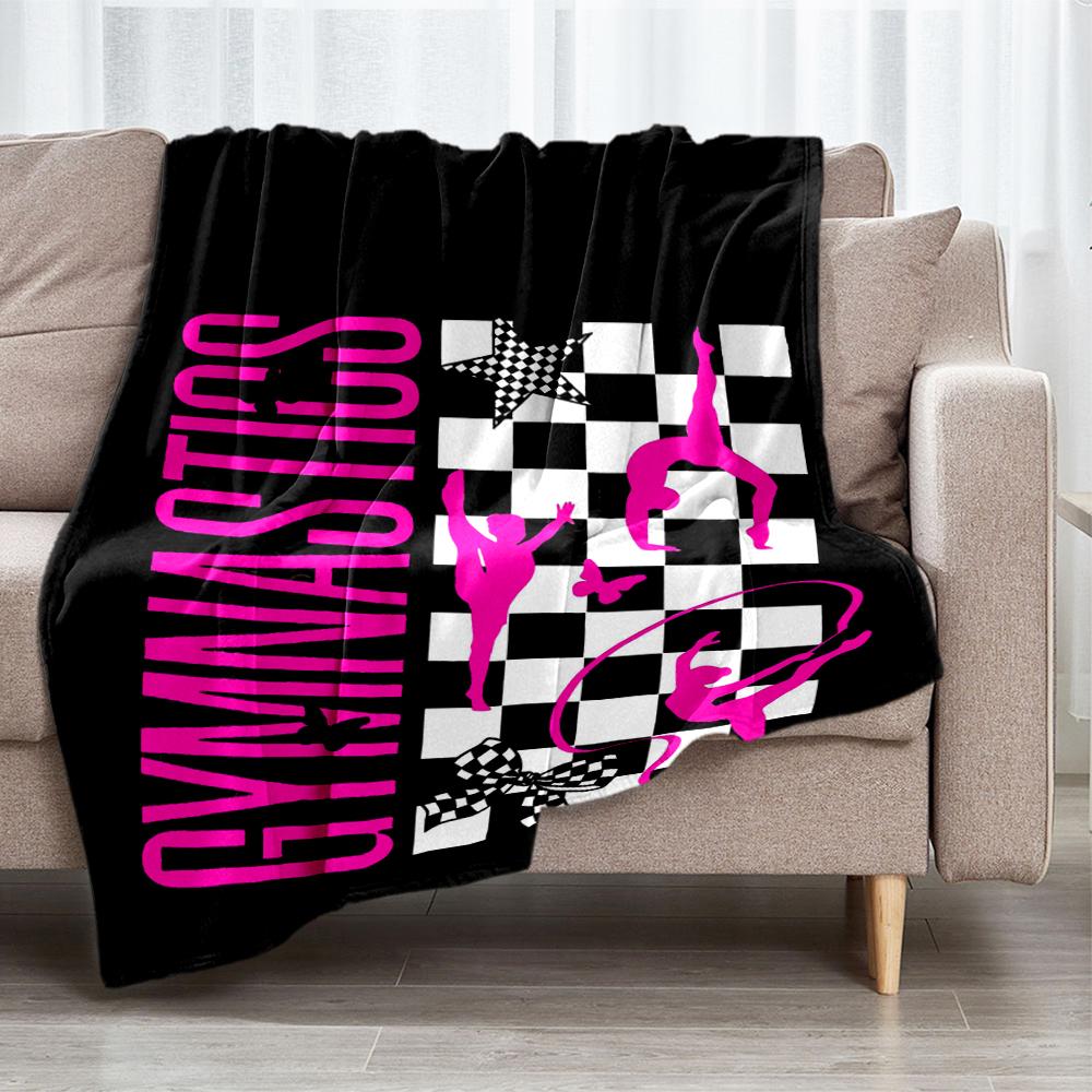 gymnastics Theme Printed Blanket - Perfect for Couch, Bed, Travel & Outdoor Use | Machine Washable, Cozy & Durable.