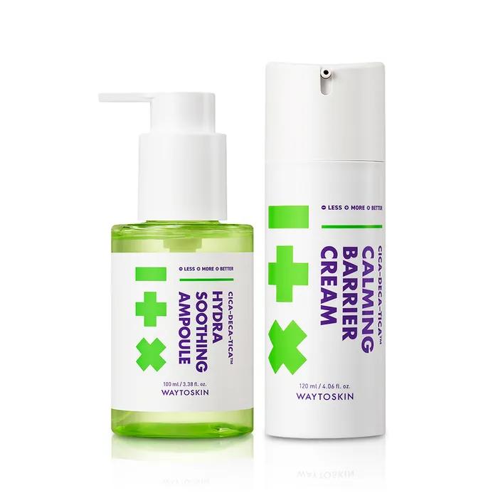 Way to Skin Cica Deca Tica Hydra Soothing Ampoule 100ml + Calming Barrier Cream 120ml 2-Piece Set