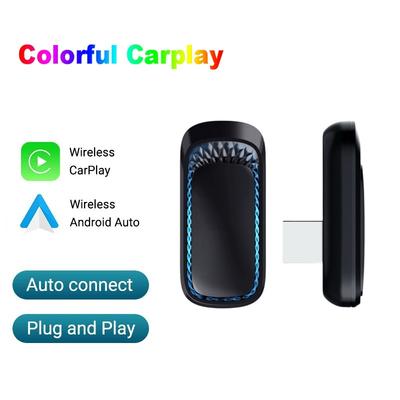 Adaptador de Carro CarPlay Sem Fio 2 em 1, Conversor de Carro USB, Plug and Play, Compatível com Sistemas de Carro CarPlay com Fio da Apple