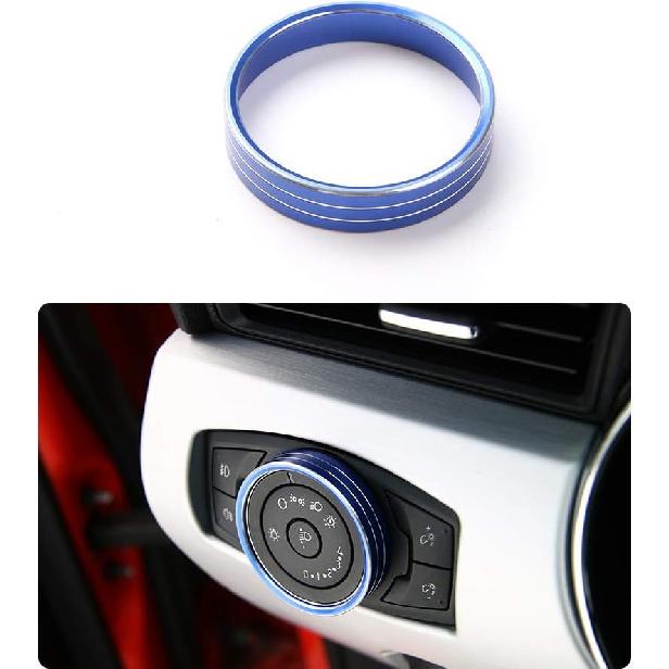 

GZXinWei Aluminum Alloy Head Light Switch Button Cover Ring Decoration Trim,Blue синій