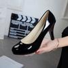 High Heels Neue Schuhe Damen Weiß Hochzeitsschuhe Dicke Hohe Absätze Mode Party Pumps Schuhe Schwarz Rot Große Größe 34-42