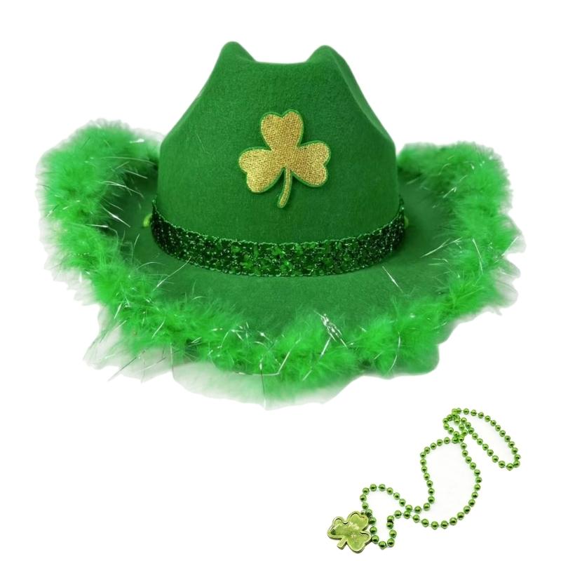 Festival Hat for . Patrick's Day Celebration Denims and Plastic Offering Portable Comfort and Individualized Style