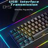 61-Key Mechanical Keyboard with RGB Lighting Effects Ergonomic Design Adjustable Plug-Play Universal Wired Gaming Keyboard