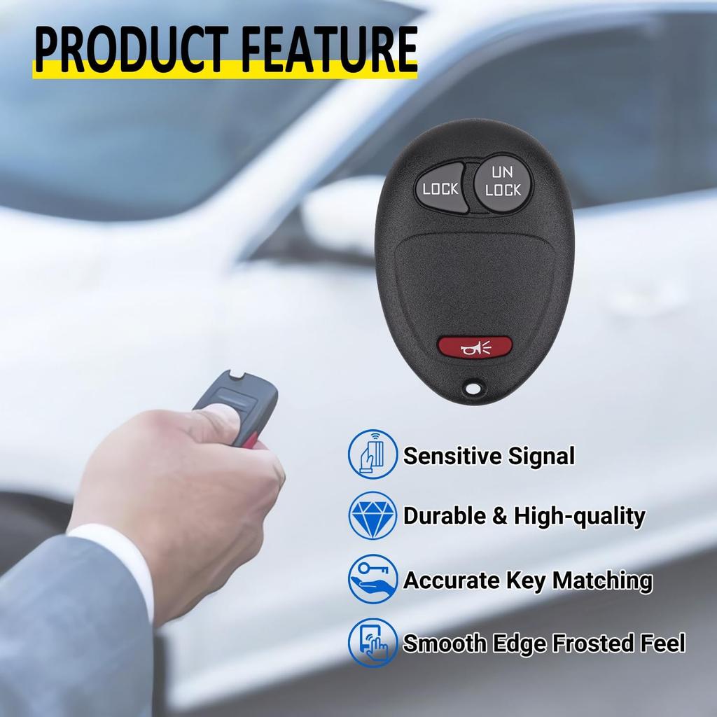 Key Fob Keyless Entry Remote Compatible with Chevy Colorado Venture, GMC Canyon, Pontiac Montana, Isuzu i-280 i-290 i-350 i-370, Hummer H3 H3T,