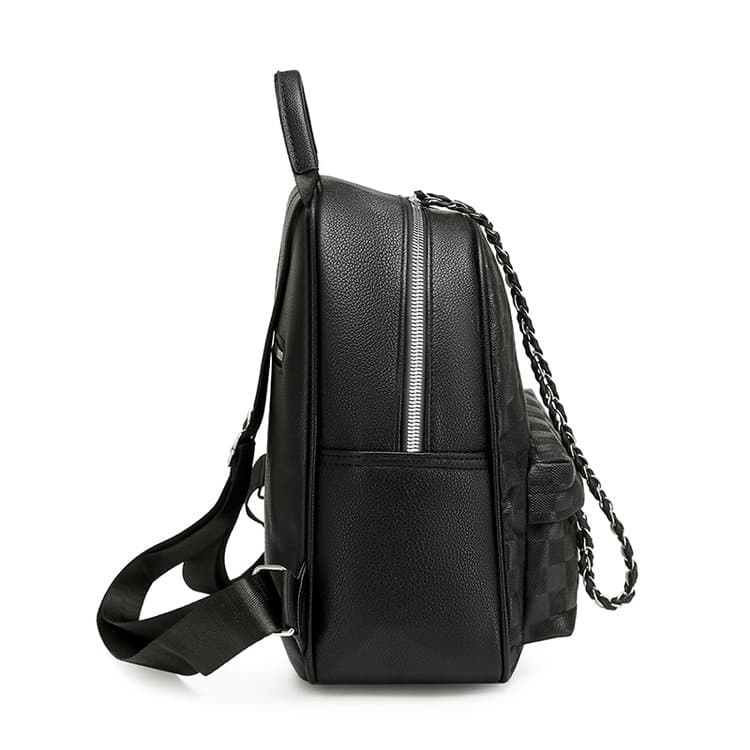 Chessboard embossed backpack large capacity women's backpack