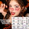 Spinnennetz Halloween Gesichtstattoo Aufkleber Wasserdichte Körperkunst Narben Aufkleber Spukhaus