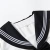 After-Sales Black Collar White JK Sailor Suit Set with Pleated Skirt