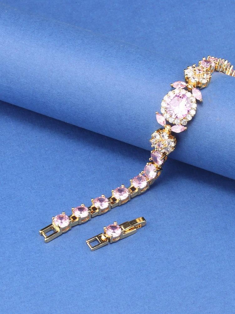 10-Colors   Dubai Bridal Jewelry Accessories Top Quality Red Garnet Wedding Italy Chain Link Bracelet For Women Gift