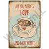 VintageCoffeeMetalSign Vintage Coffee Metal Tin Sign Plaque - Retro Metal Plate Wall Art, Kitchen/Bar/Pub Iron Painting Decor