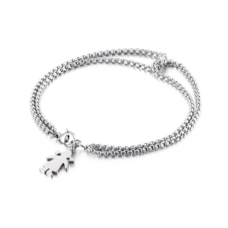 Karun Stainless Steel Bracelet - Japanese & Korean Style, Unisex Fashion Titanium Steel Accessory