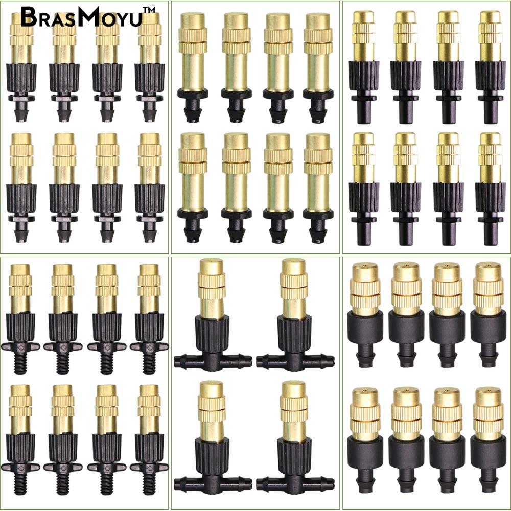 10-100PCS 6 Types of Micro Drip Irrigation Misting Brass Nozzle Garden Spray Cooling Parts Copper Sprinkler 1/4'' Barb