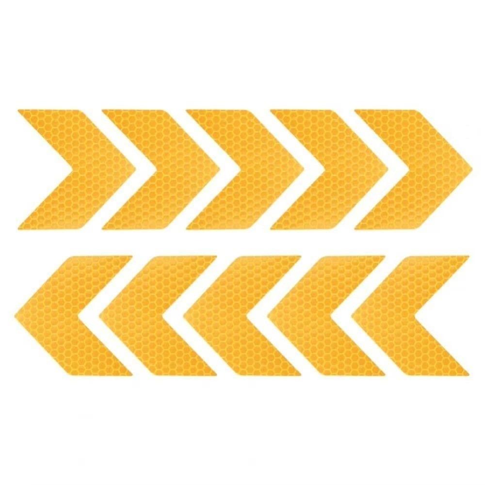 10pcs/set new 5*4.5cm Car Sticker DIY Arrow Sign Car Reflective Tape Self-adhesive PET Warning Safety Sticker Car Exterior Body