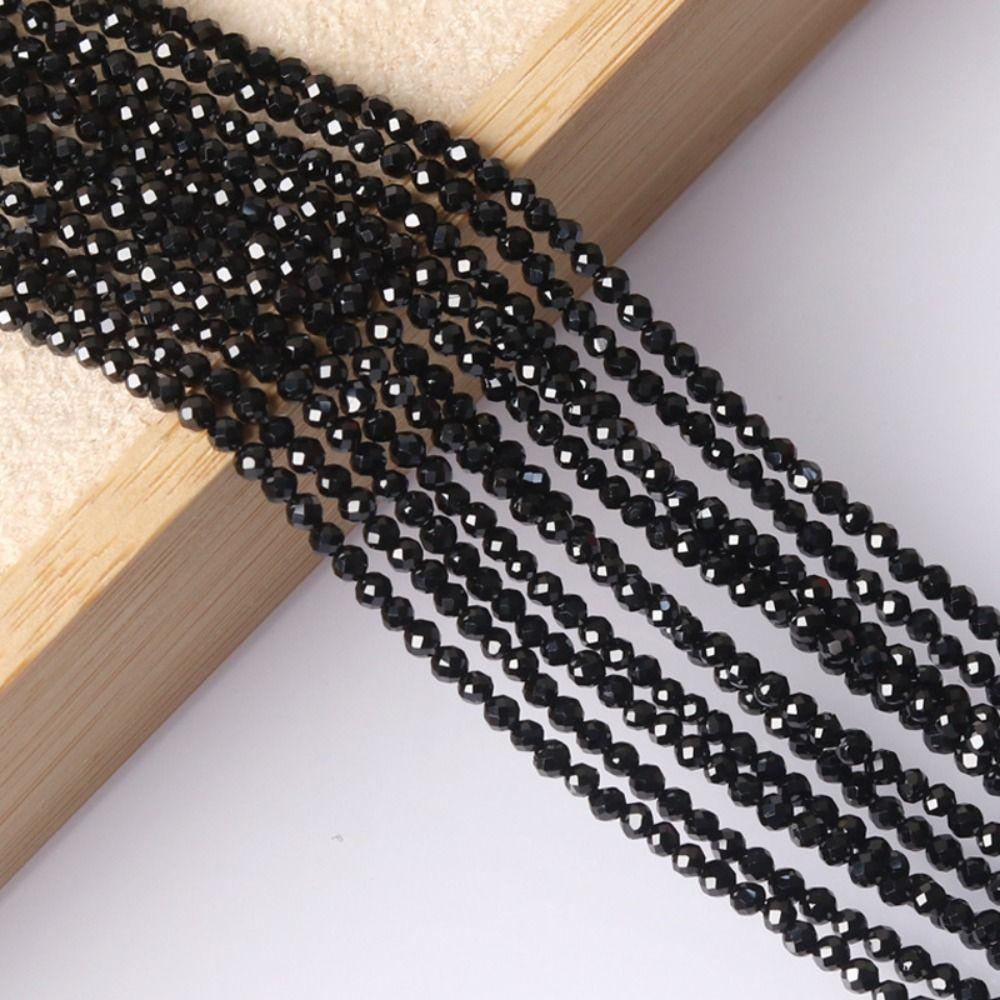 Handmade DIY Bracelets Materials 38cm Loose Spacer Beads Black Spinels Stone Beads Necklace