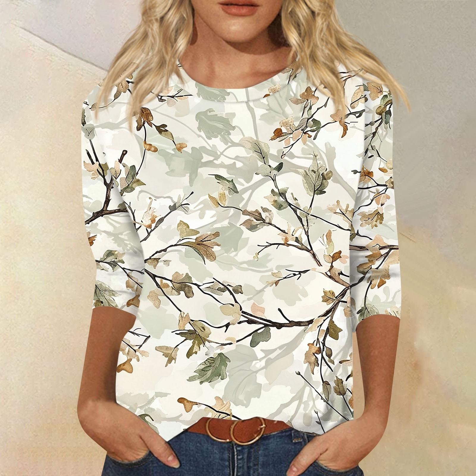 

Женский модный повседневный пуловер с воротником три четверти и принтом XXL зелёный