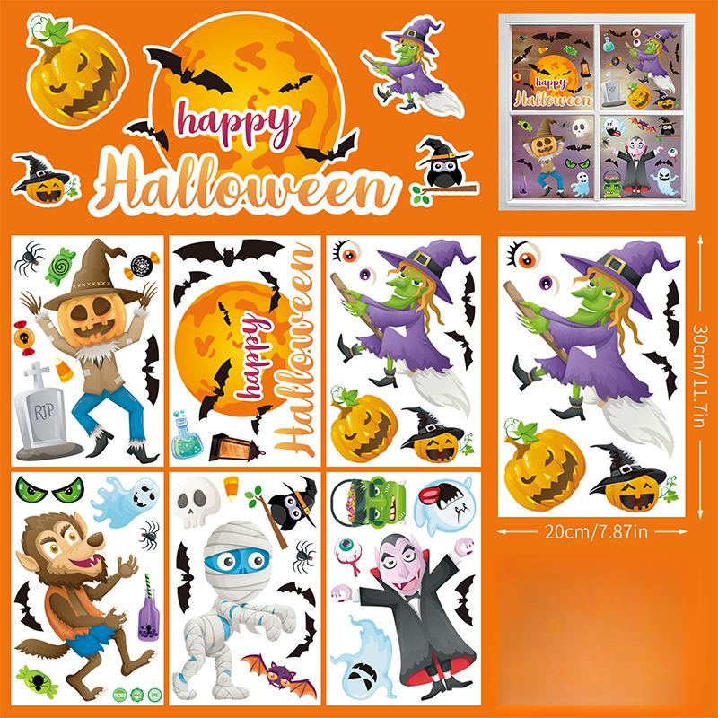 New Halloween Carnival Window Sticker Celebration Party, Dwarf Party Party Decoration Sticker
