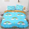 Rainbow Birds Star Duvet Cover Set Twin Full Size Cute Polyester Comforter Cover for Kids Boys Girls Bedding Set Quilt Cover