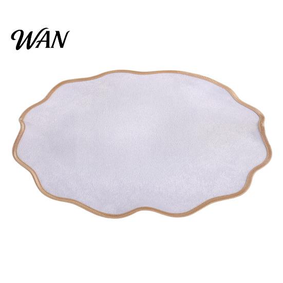 Farmhouse Placemat Scalloped Round Linen Machine Washable Heat Insulation Table Mat for Dining Protection Decoration