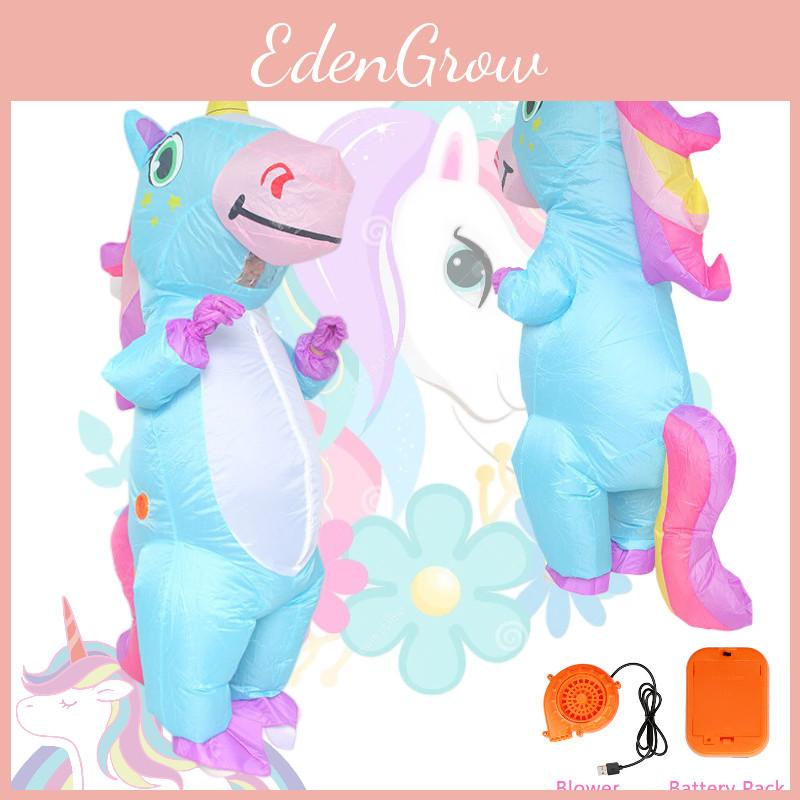 Cute Unicorn Dress-up Prop For Festivals And Events Inflatable Blue Costume