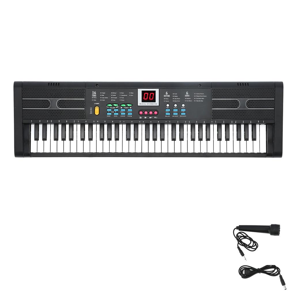 Keyboard Piano 61 Keys Instrument Electric with USB Microphone for Kids Beginner MQ6187