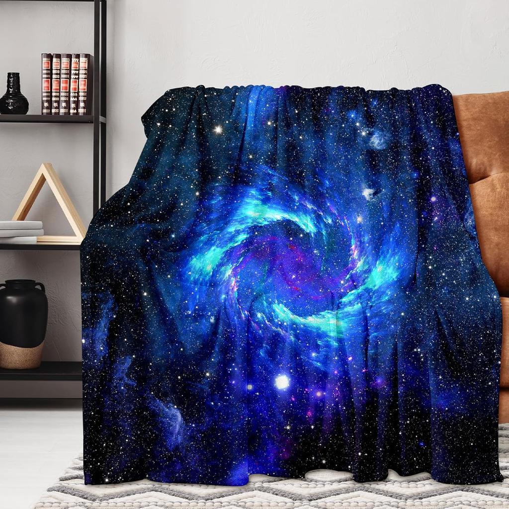 Stylish Space Throw Blanket Lightweight Flannel Throw Classic Space Soft Comfy Plush Blanket For Home Decor Perfect Sofa Office