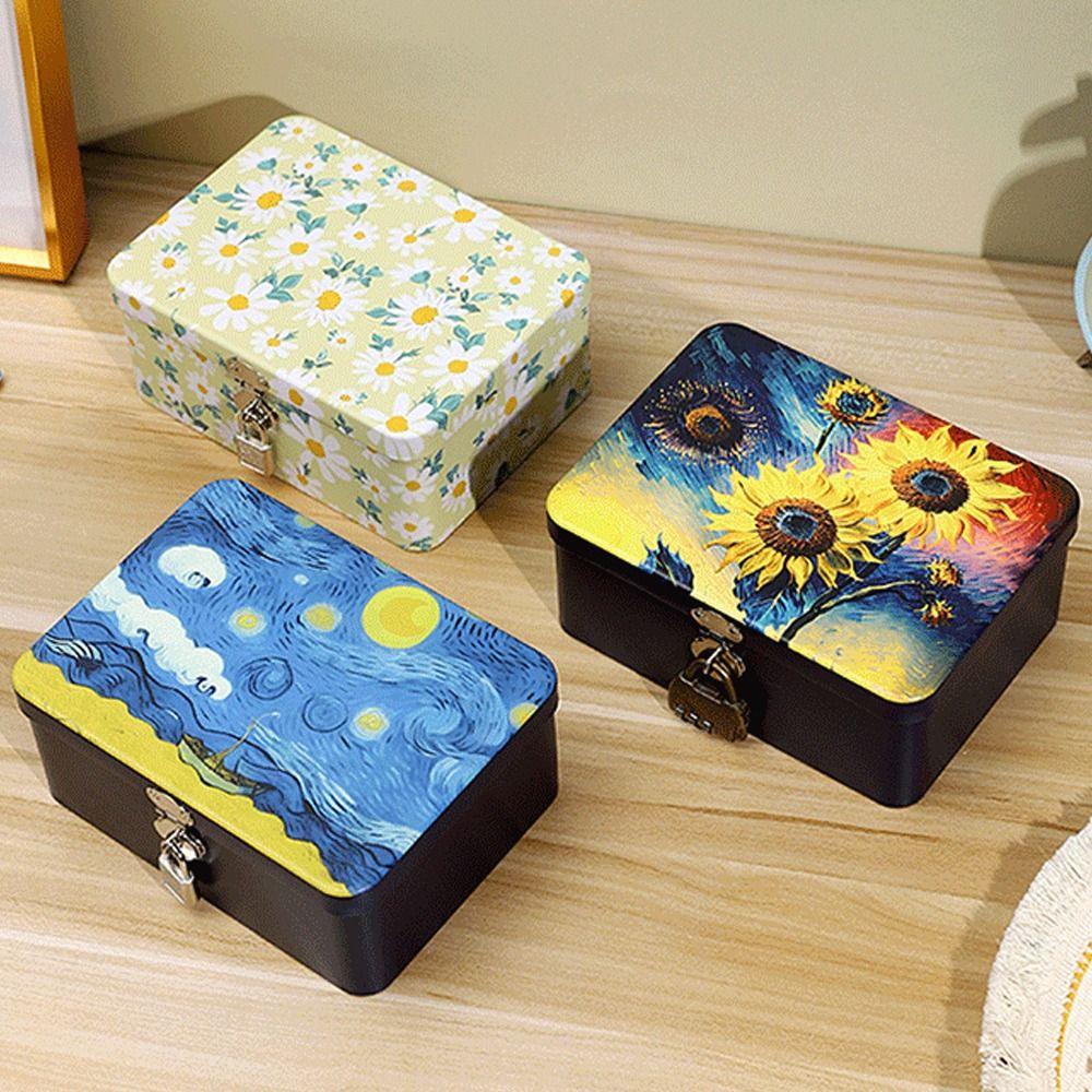 Large Capacity Desktop Storage Case Vintage Empty Box High Quality Metal Box  Jewelry