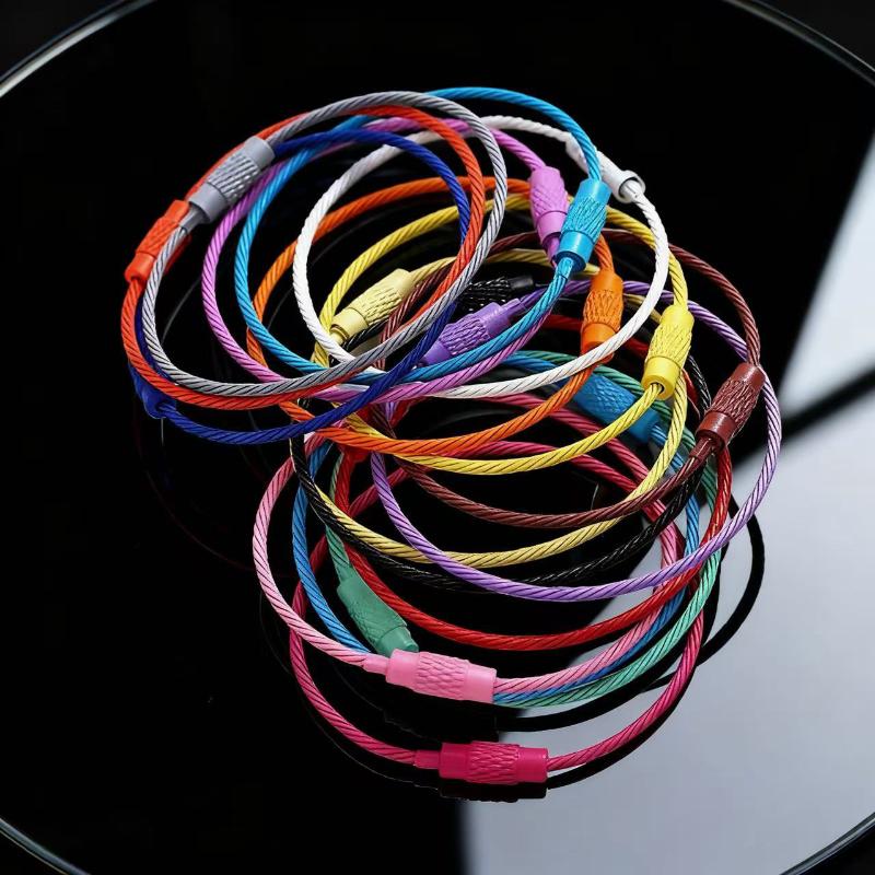 10Pcs Colorful Stainless Steel Luggage Tag Wire Clips Anti-Loose Secure Holders for Travel Suitcase Backpack Office Use