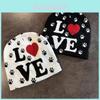 Love Letter Pattern Knitted Winter Beanie Hat For Women And Men Warmth