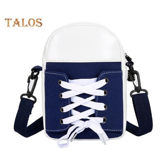 Women Canvas Crossbody Bag Casual Small Shoulder Bag Canvas Shoe Design Crossbody Purse for Daily Life Travel Commuting